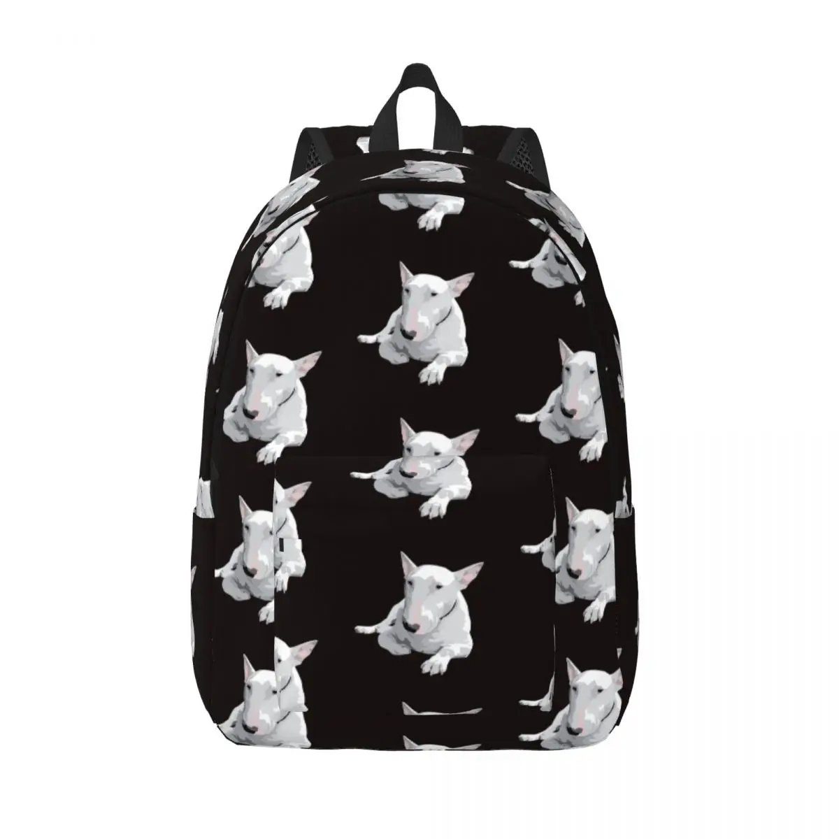 Custom English Bull Terrier Dog Canvas Backpacks Women Men Casual Bookbag for School College Animal Pet Bags