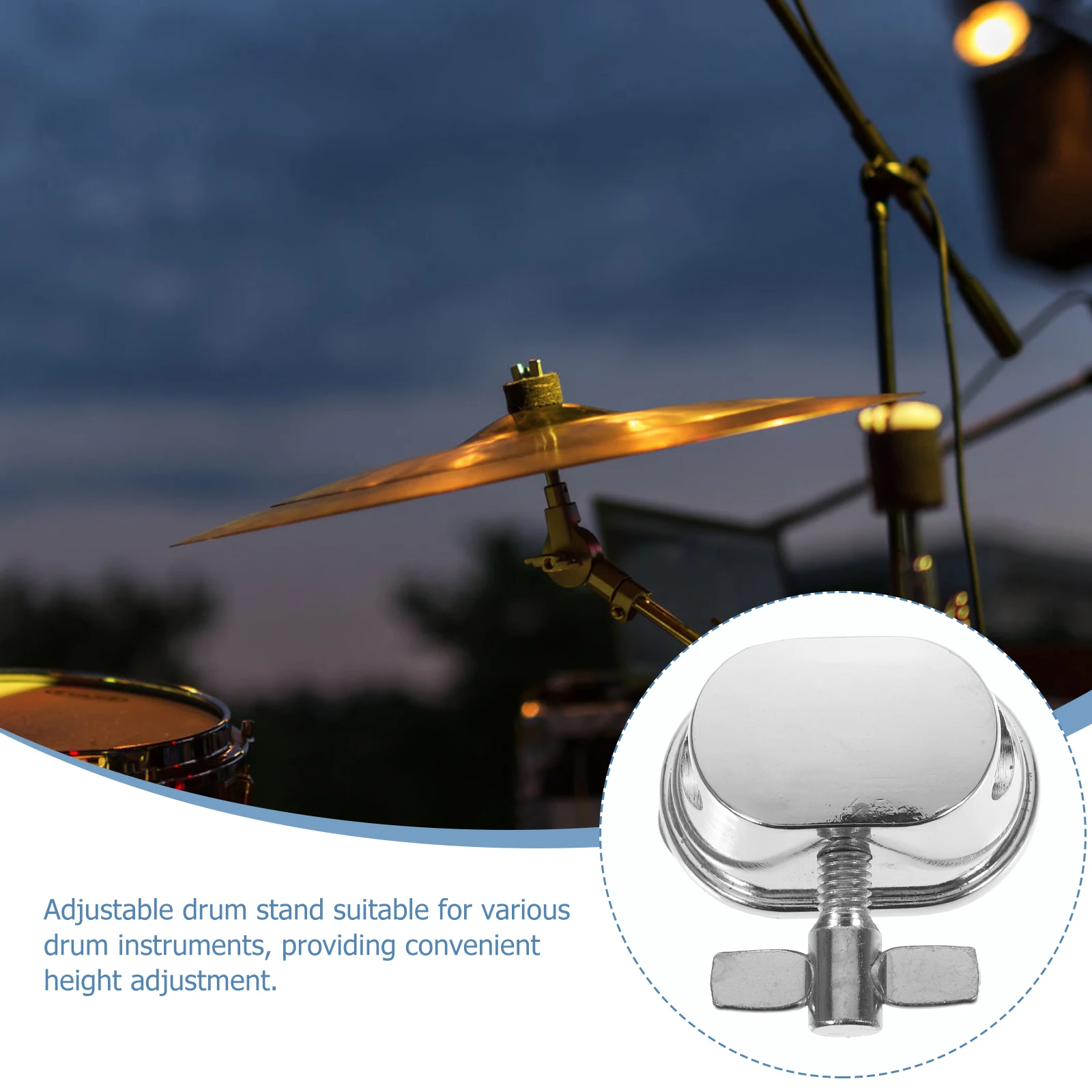 

Drum Saddle Adjuster L18 52mm Silver Plated Iron Tom Instrument Parts Base Bracket Kit for Drum Set Accessories Mount St