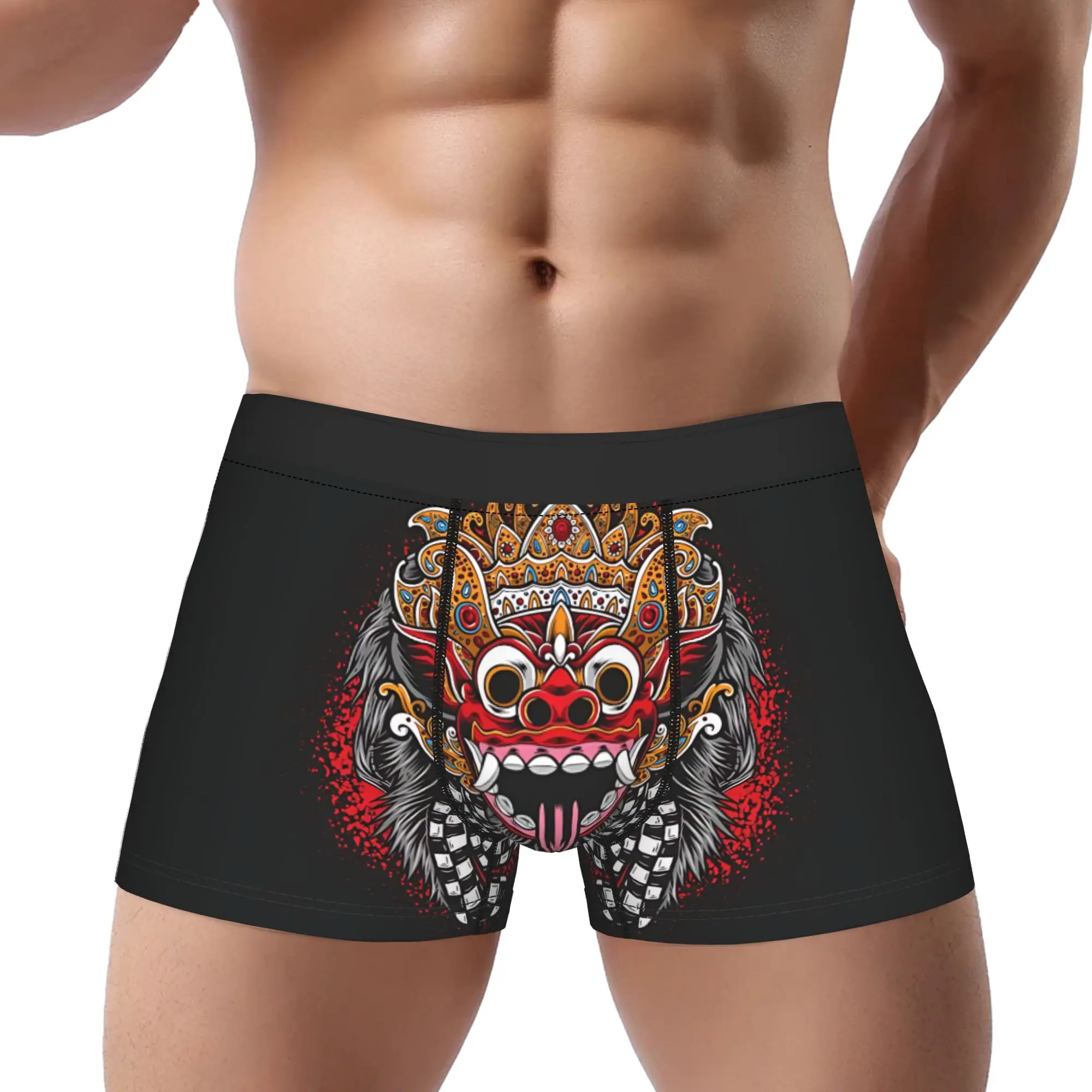1piece B-Barong Red Splash Long Tongue Underpants Breathbale Panties Man Underwear Comfortable Shorts