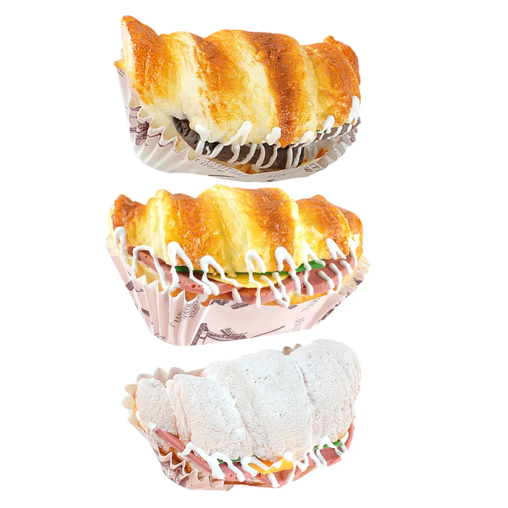 

3Pcs Simulation Croissant Bread Refrigerator Magnets Decorative Fridge Magnets Kitchen Magnet Cute Gift for Refrigerator