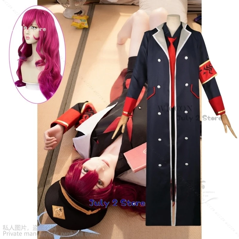 Anime Game Blue Archive Natsume Iroha Cosplay Costume Wig Jk Sailor Skirt Long Trench Coat Halloween Party Outfit For Women