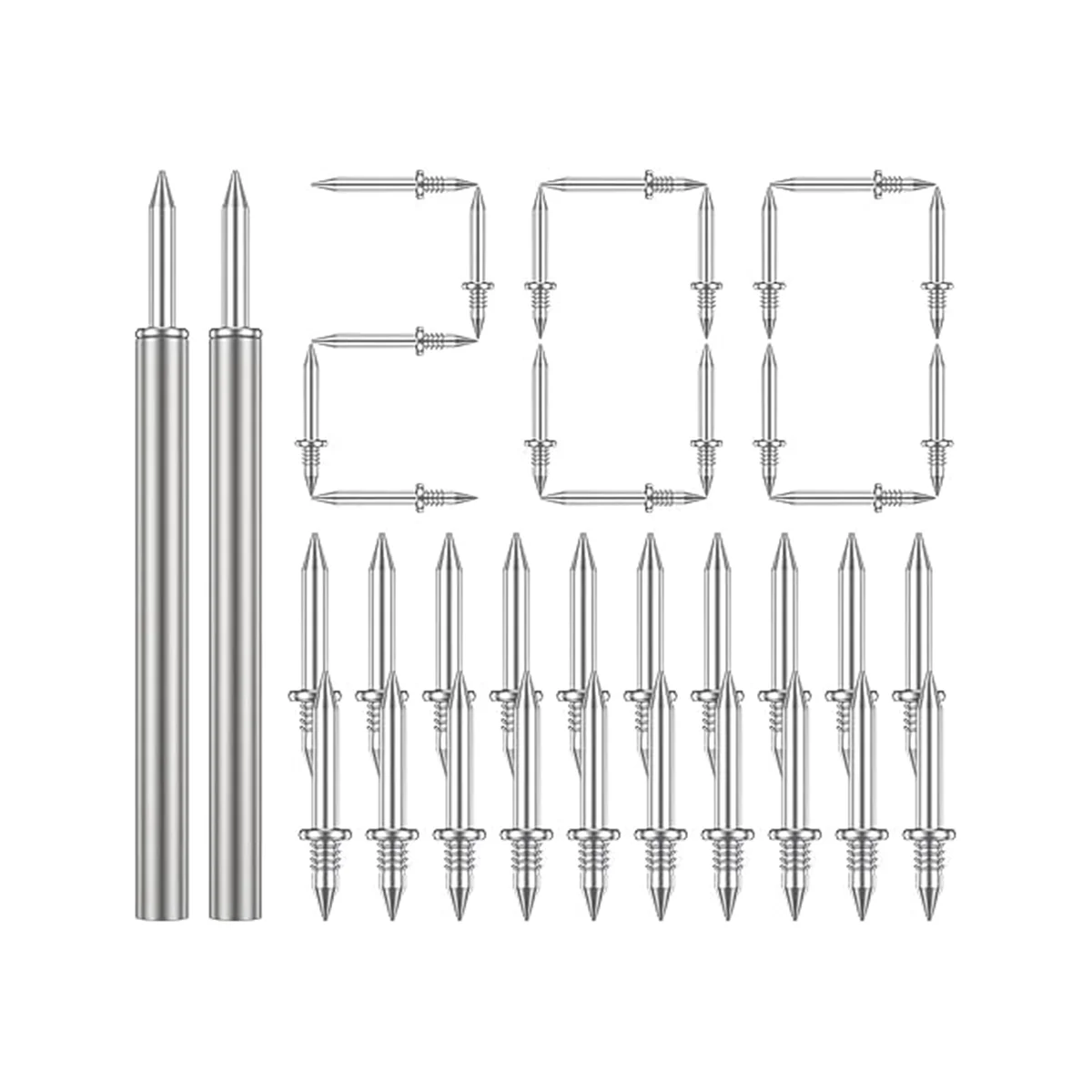 200 Pcs Double-Head Skirting Thread Seamless Nail,Rust-Proof No Trace Skirting Thread Screws Set with 2 Rods, with Nail