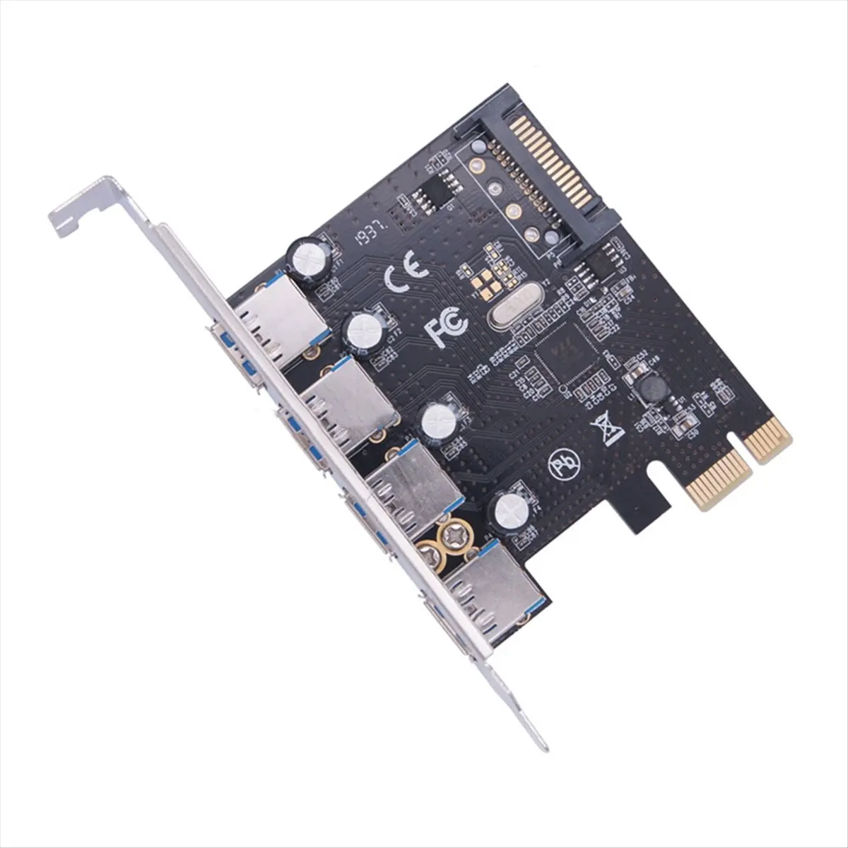 A64I PCI-E to USB 3.0 Expansion Card 4 Port PCIE USB3.0 Desktop Expansion Card Adapter 5Gbps IDE Power for PC