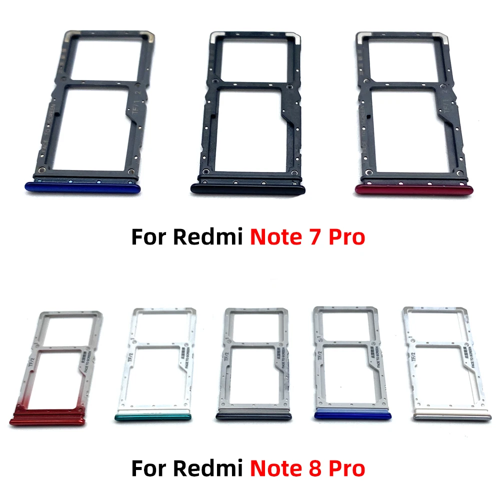 Original New SIM SD Card Tray Slot Holder For Xiaomi Redmi Note 7 Pro Note 8 Pro Phone SIM Card Drawer Parts