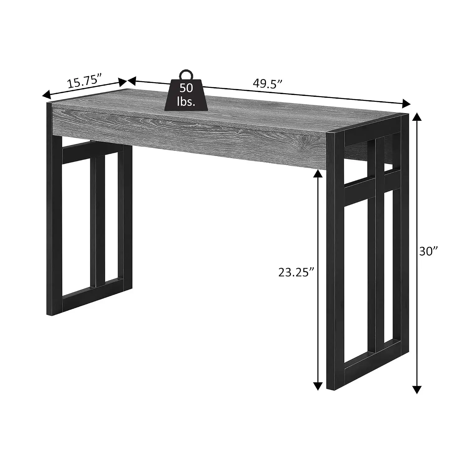 Modern Narrow Console Table with Storage Shelf for Living Room Entryway Hallway Bedroom, 49.5" White Faux Marble, Customized view 3