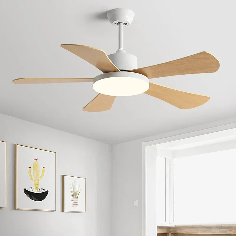 48inch bedroom Restaurant Fan 5 wood Blade DC 35W Pure Copper Motor Ceiling Fan With 60W LED Light and Remote Control