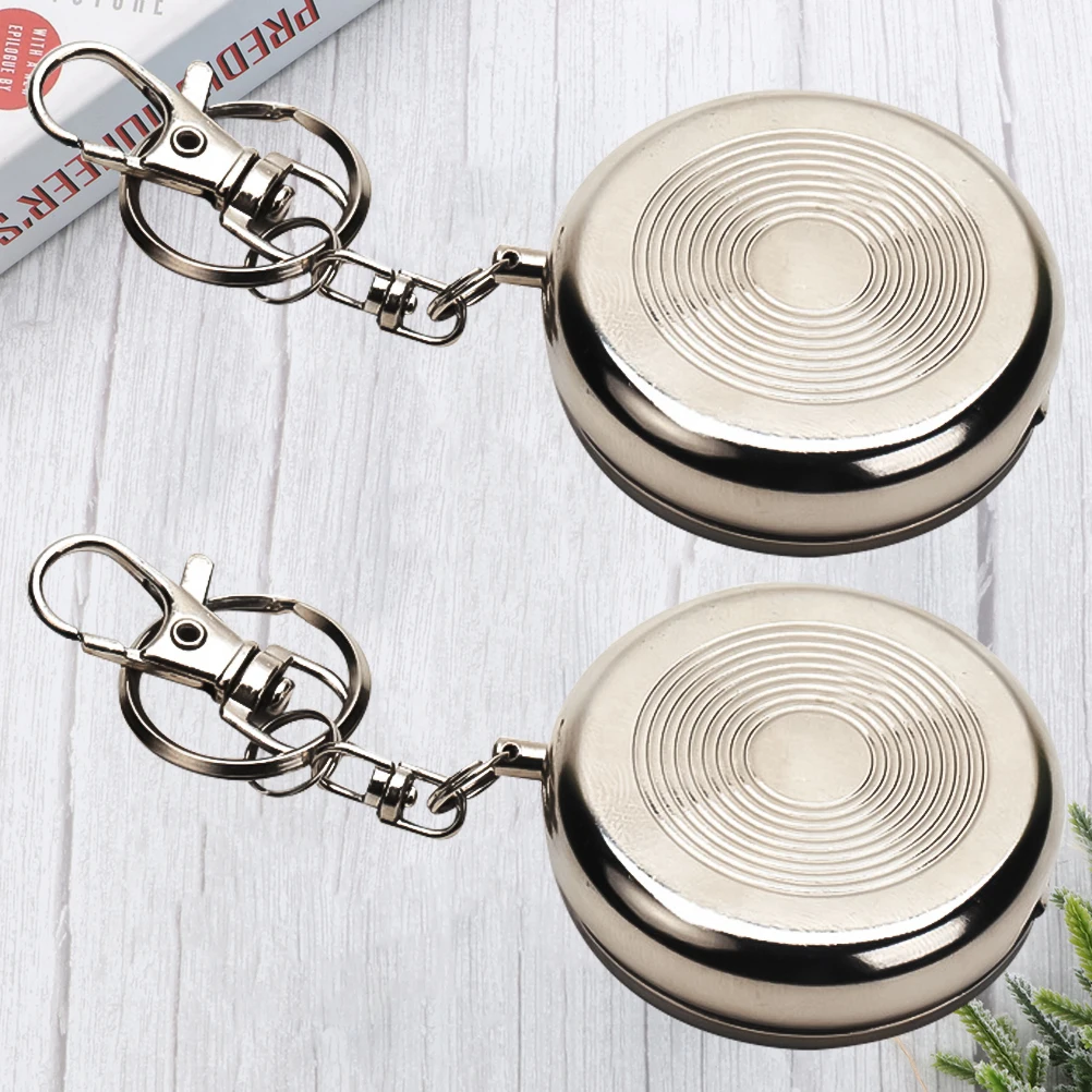 

2Pcs Metal Ashtray Portable Mini Key Chain Pocket Smoking Car Holder Clean Indoor Outdoor Gift Home Use