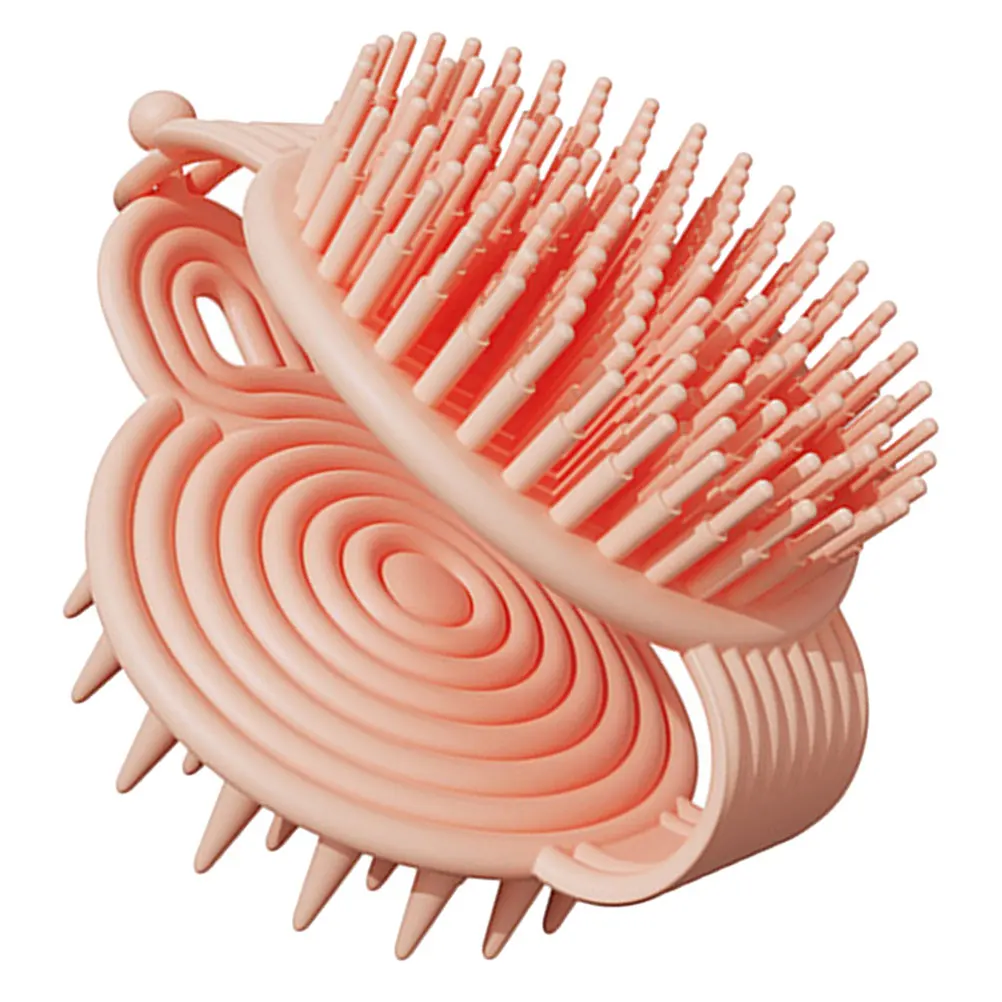

Soft Double sided Shampoo Brush Scalp Exfoliator Pink Head Scrubber for Hair Bath Tool Adults Kids