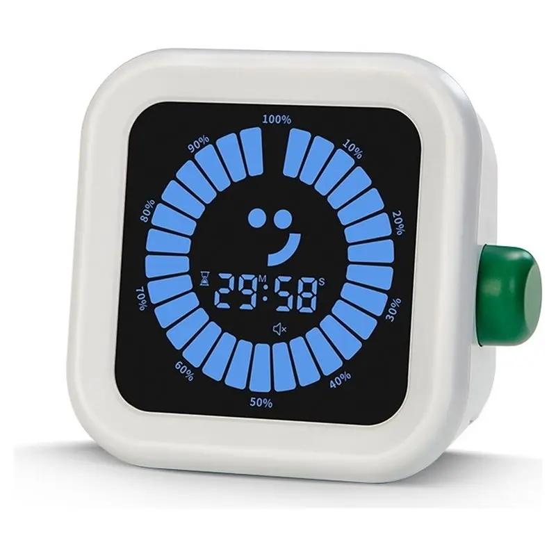 AT43-Digital Countdown Timer, Rechargeable Visual Timer, Upgraded Kitchen Mechanical Cooking Timer,Management Tool For Studying