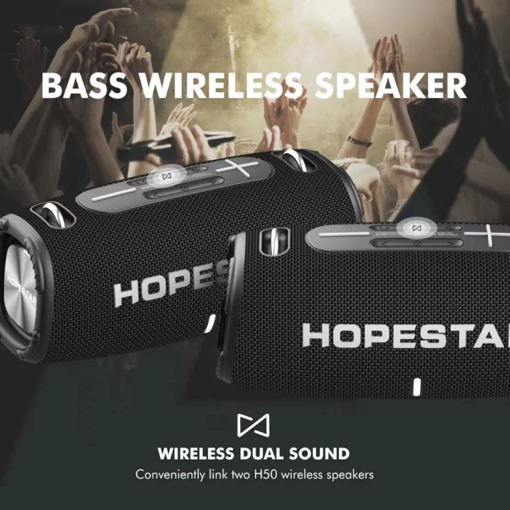 Hopestar-Alto-falante Bluetooth Sem Fio Portátil, Caixa De Música De Alta Potência, Alto-falante Ao Ar Livre, Alta Fidelidade Surround Sistema De Som, H50