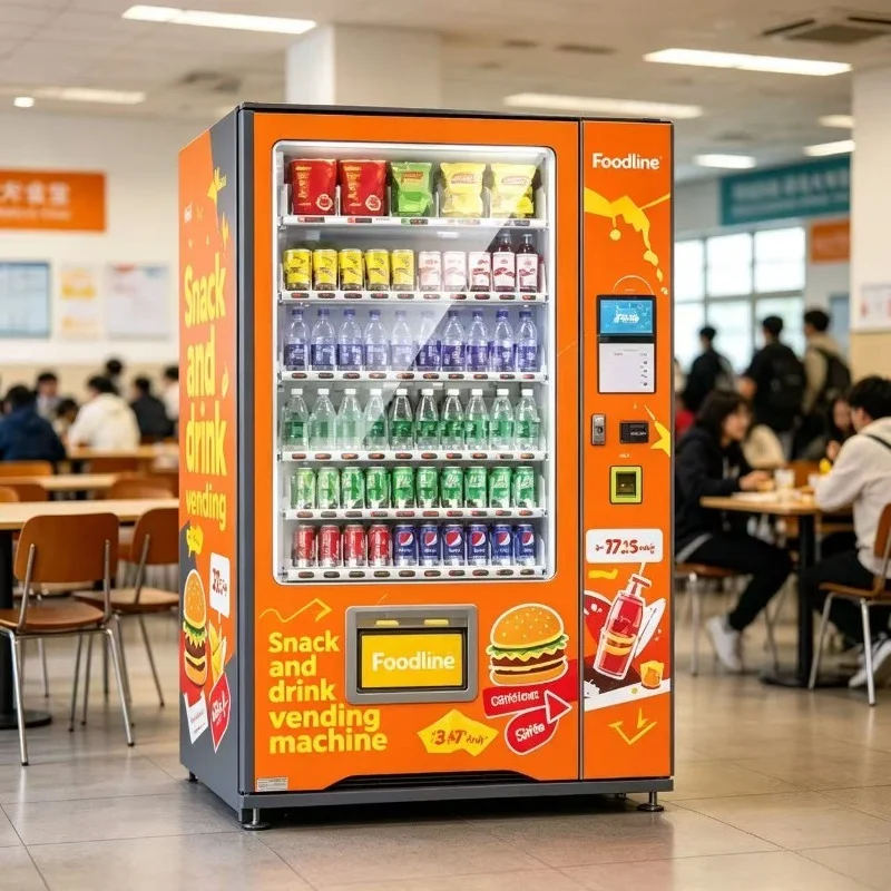 Foodline Self Service Combo Snack Drink Vending Machine Custom Logo Unmanned Retail Vending Kiosk