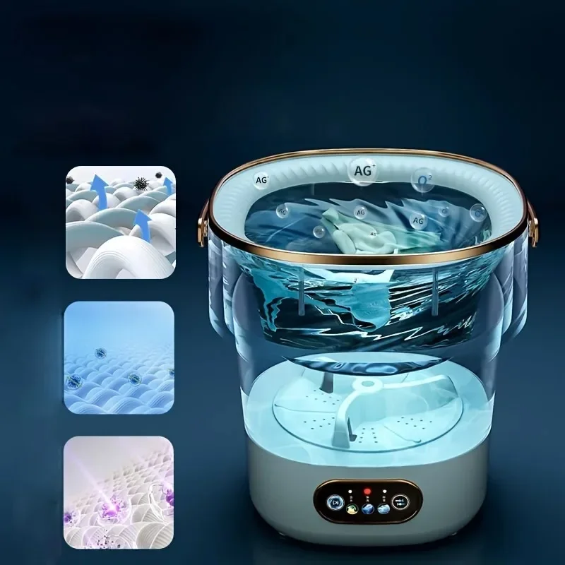 

Portable Small Collapsible Washing Dryer Machine for Apartments Travel Socks Underwear Panties Washer Compact Size