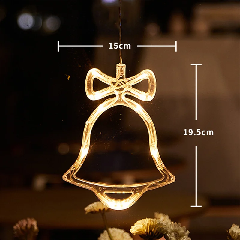 Christmas Decoration LED Light Snowflake Hanging Suction Cup Light Window Decoration Decoration Home 2023 New Year Decoration