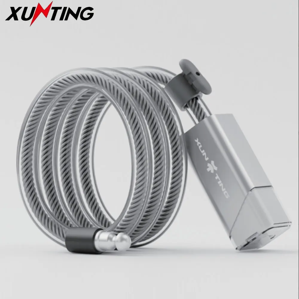 

Xunting Bike Cable Lock Coiled Secure Keys Bicycle Lock with Mounting Bracket Anti-Theft Castle Motorcycle Cycle MTB Bike Lock