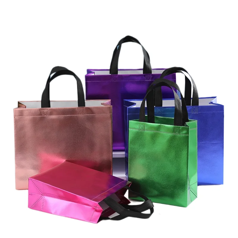 StoBag 25pcs Wholesale Non-woven Tote Bags Gift Packaging Storage Shopping Portable Fabric Reusable Pouch Custom Logo(Extra Fee)