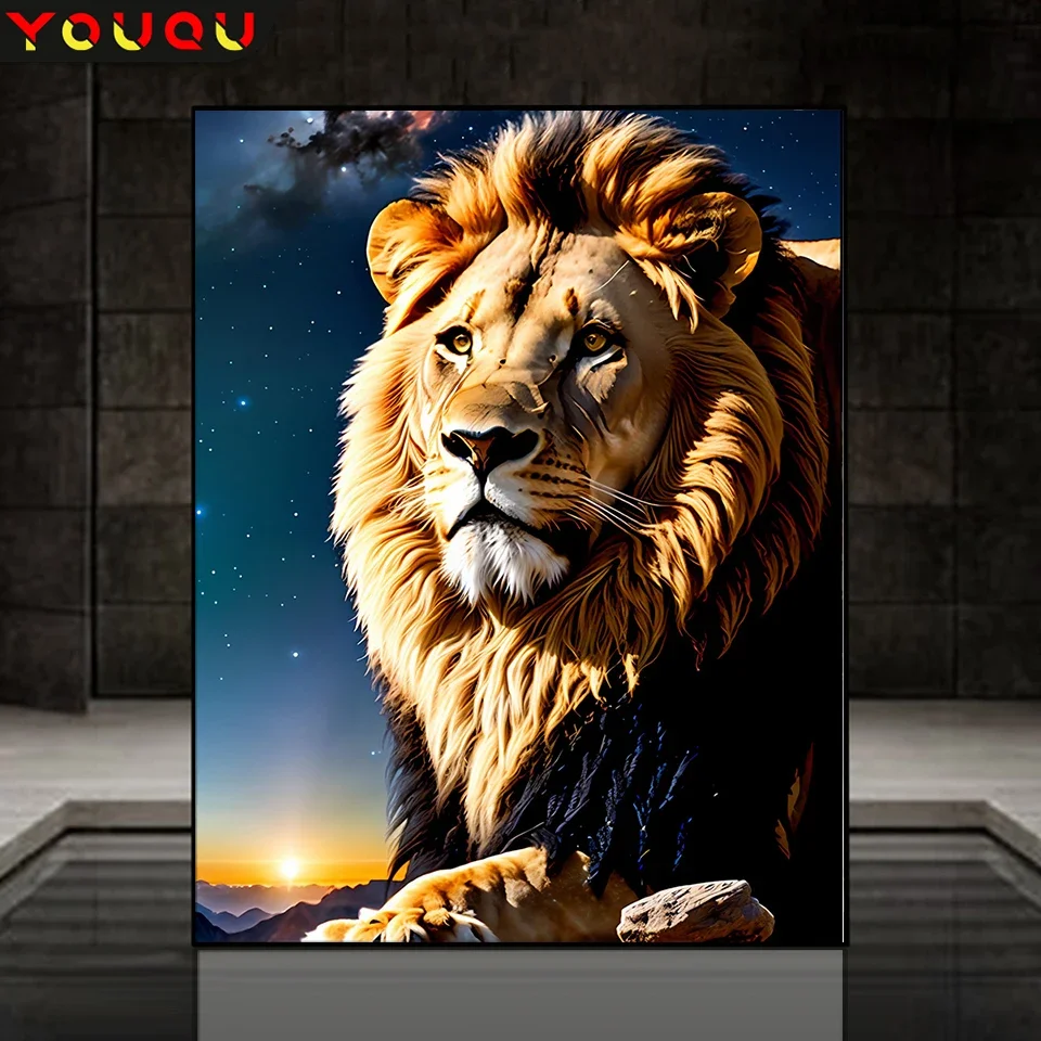 YOUQU Animal Diamond Mosaic Tiger DIY Diamond Painting Lion Large Size Diamond ricamo 5D Cool Handmade Home Decoration