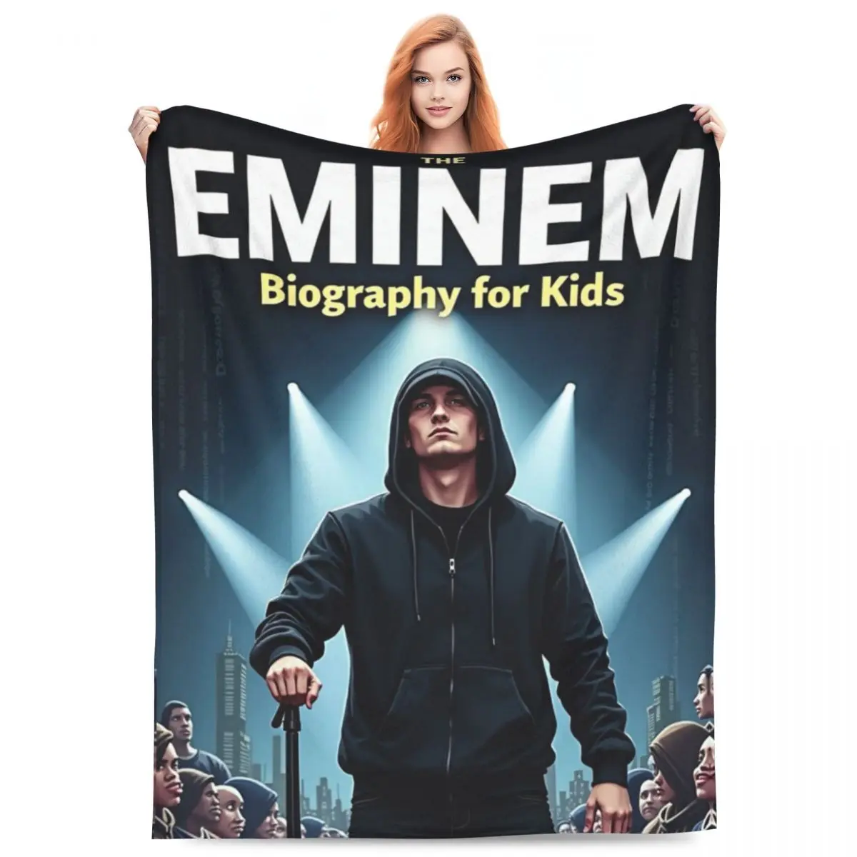 Custom E-Eminem Blankets Breathable Soft Flannel Winter Hip Hop Rapper Throw Blanket for Couch Office Bedding
