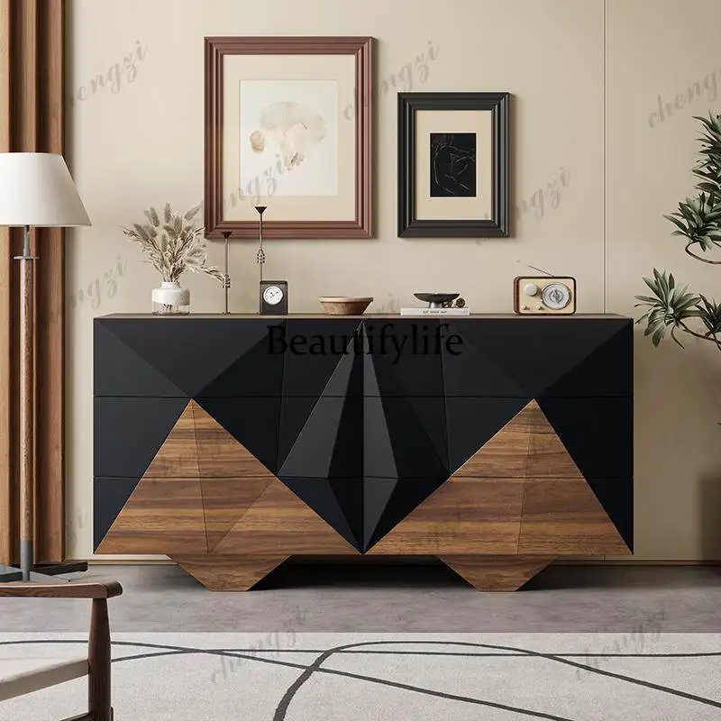 

Nordic Creative Entrance Solid Wood Side Cabinet Storage Cabinet Light Luxury Premium Home Decoration Cabinet