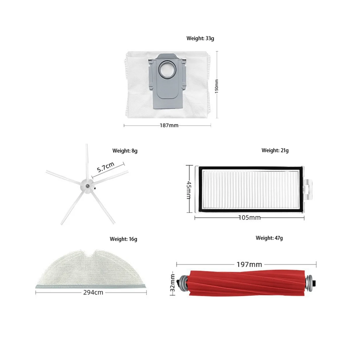 Ścierka do mopa filtra szczotki po stronie głównej dla części zamienne do odkurzaczy robota Max, Max +, Plus T8