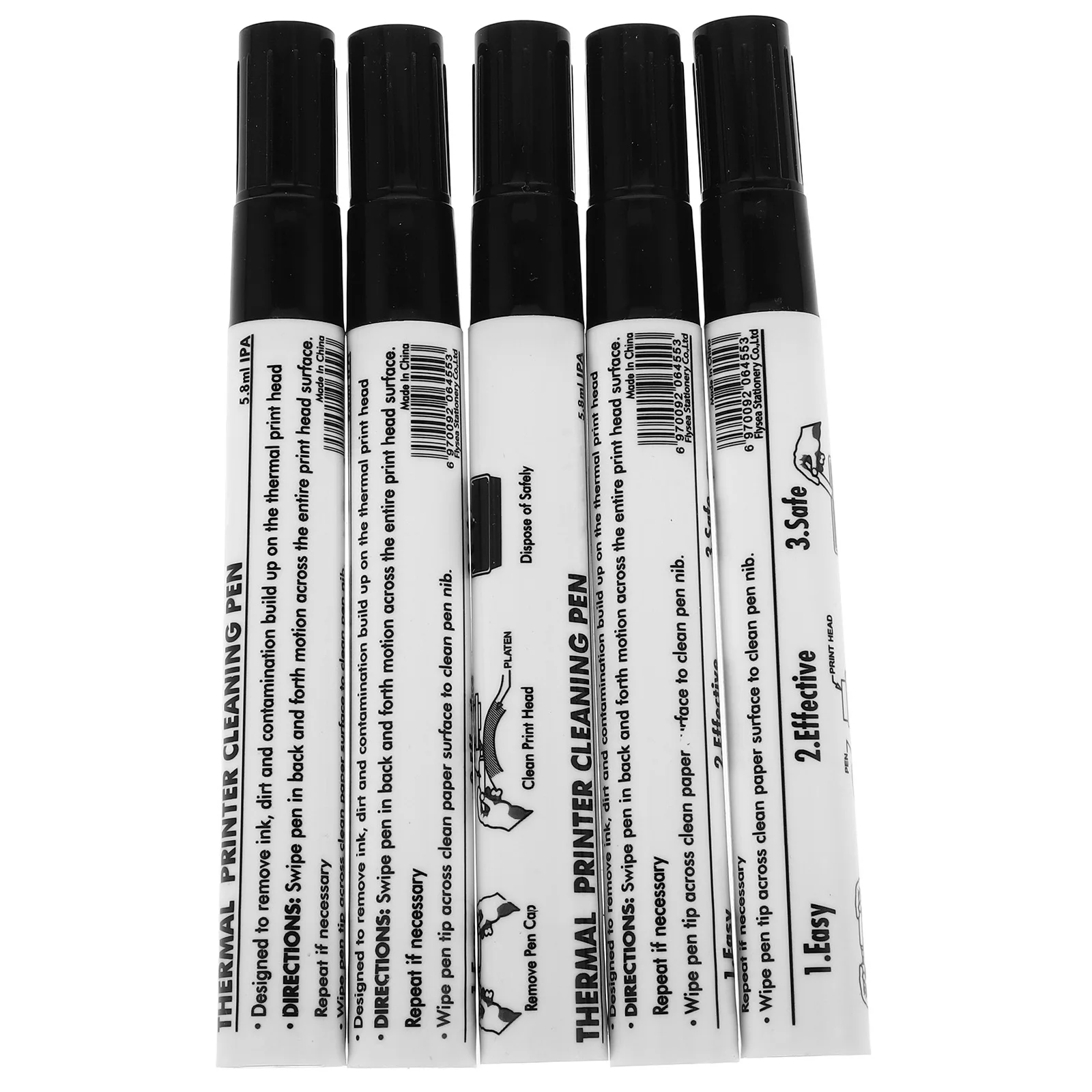 

5 шт., чистящая ручка, чистящая ручка для головки термопринтера, надежная ручка для быстрого обслуживания печатающей головки, комплект для чистки принтера