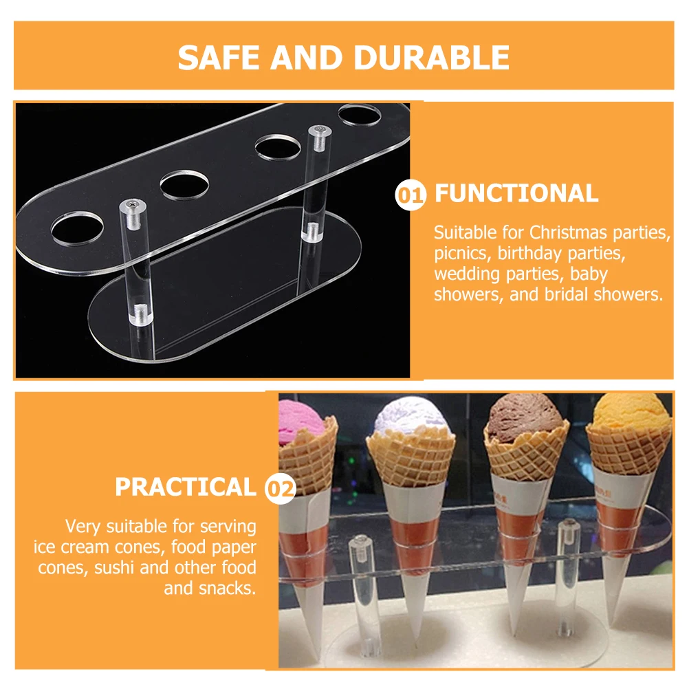 

Sweet Cone Stand Ice Cream Desktop Drip-proof Sushi Transparent Acrylic Holders