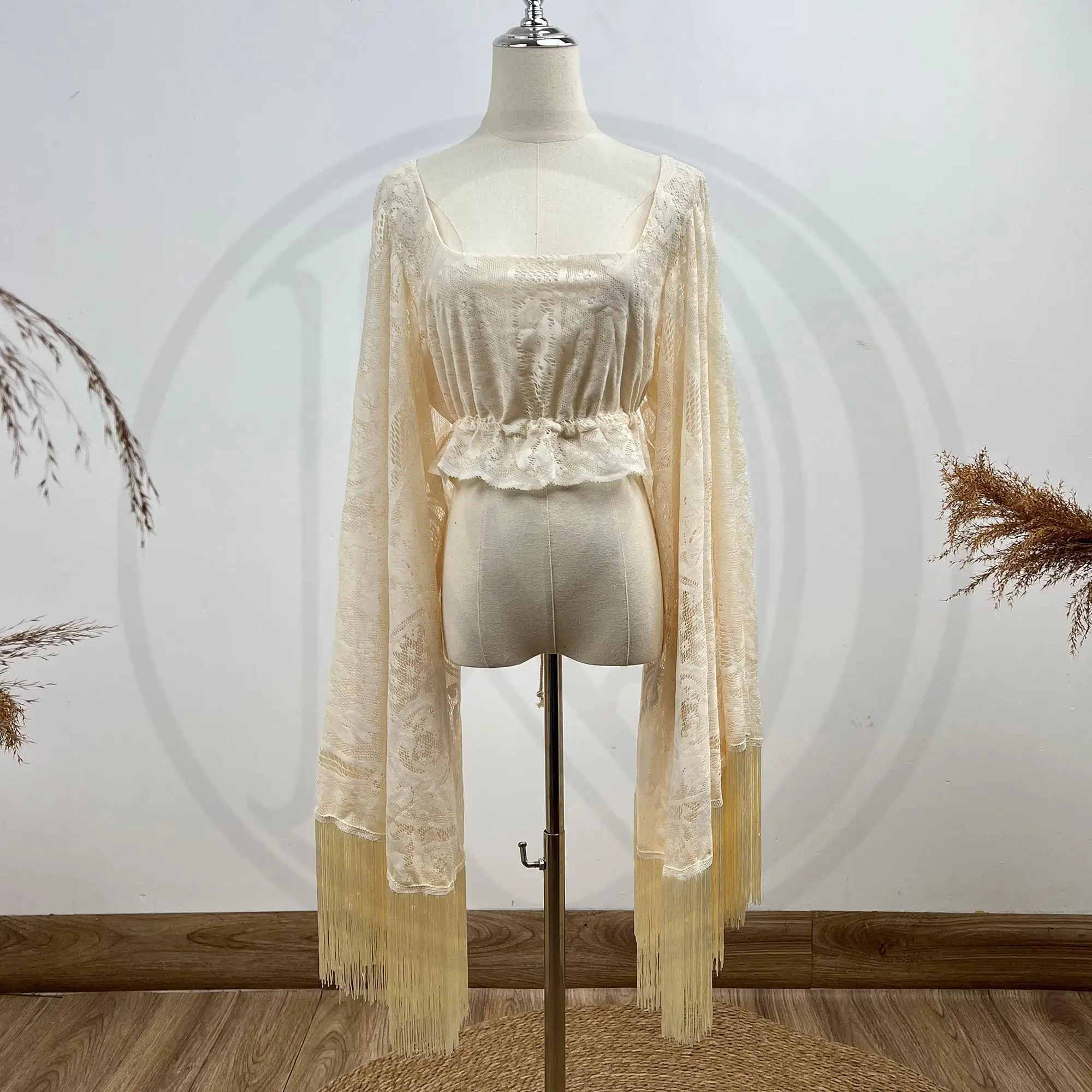 

Don & Judy женская одежда кружевная шаль с бахромой квадратный воротник для фотографии женская ткань