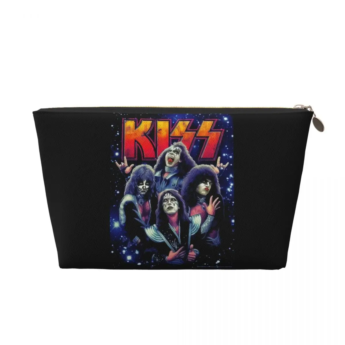 Custom Kiss Rock Metal Band Makeup Bag for Women Travel Cosmetic Organizer Fashion Storage Toiletry Bags