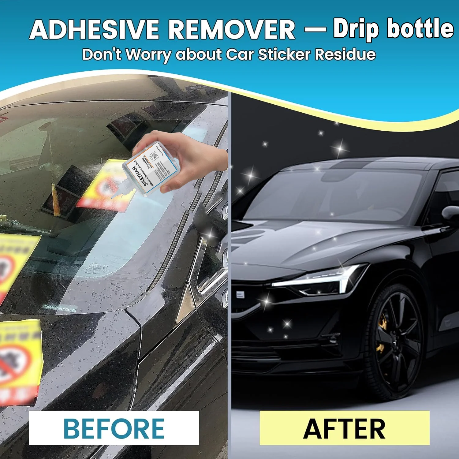بخاخ مزيل لاصق السيارة لقايا غراء الملصقات والملصقات، منظف ملصقات Tar Sap، آمن للطلاء، الروائح المنخفضة، تفاصيل تلقائية سريعة الجفاف