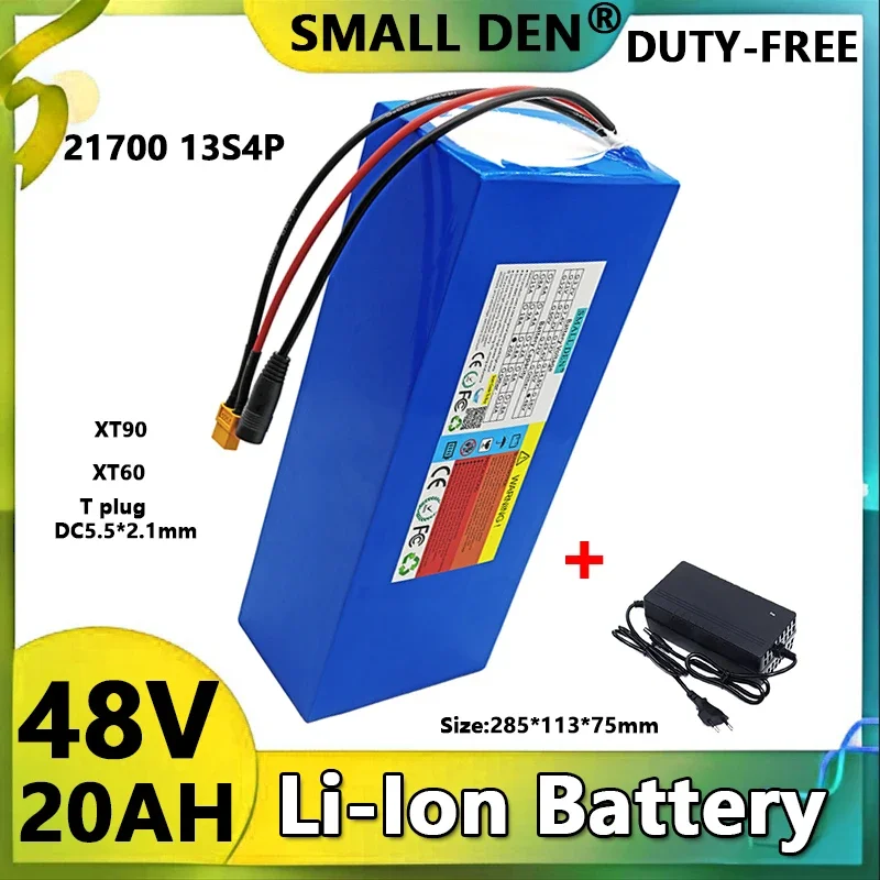 Brand New Original 48V 20Ah Lithium Battery Pack 21700 and 13S4P 20000mAh 54.6V BMS800-1200W High Power batteries gift charger