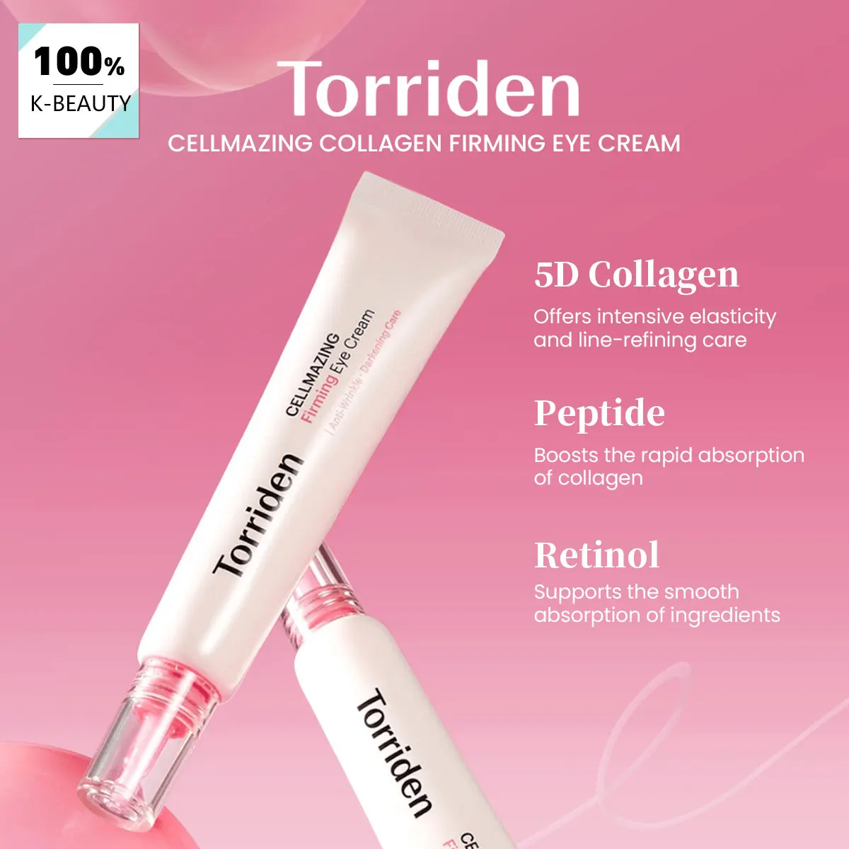 Torriden Cellmazing Straffende Augencreme 30ml, Schnell Einziehende Textur, Tägliche Augenpflege, Nicht-Fettiges Finish, K-Beauty, Koreanisches Make-up