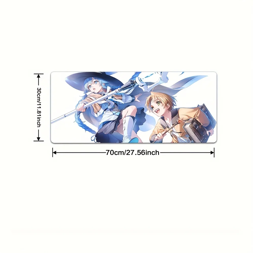 قطعة واحدة من لوحة ماوس الألعاب Anime - قاعدة مطاطية غير قابلة للانزلاق، سجادة مكتب قابلة للغسل بتصميم Rudeus وRoxy and Eris، مثالية للمكتب والمدرسة