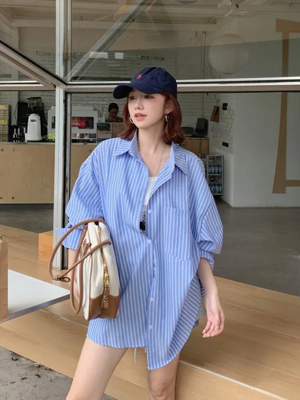 

Женский кардиган больших размеров в полоску с длинным рукавом, свободного кроя, тонкий, в корейском стиле, осенняя новинка, модный