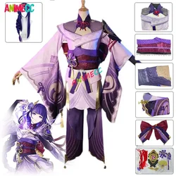 ANIMECC in Stock Genshin Impact Raiden Shogun Cosplay Costume Baal Wig Anime Game Sexy Kimono Uniform Halloween Party for  Women