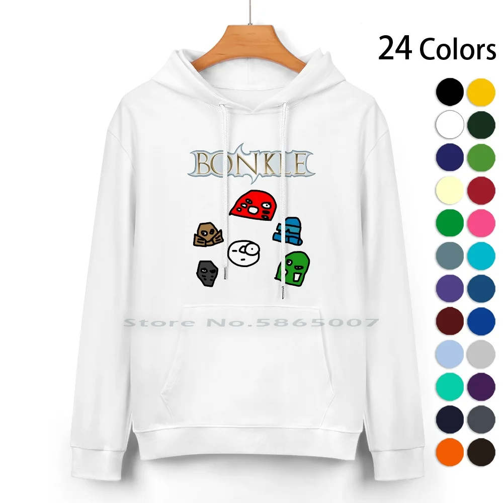 Bonkle Shirt W / Original Artwork Pure Cotton Hoodie Sweater 24 Colors Bionicle Meme Funny Hero Factory 100% Cotton Hooded