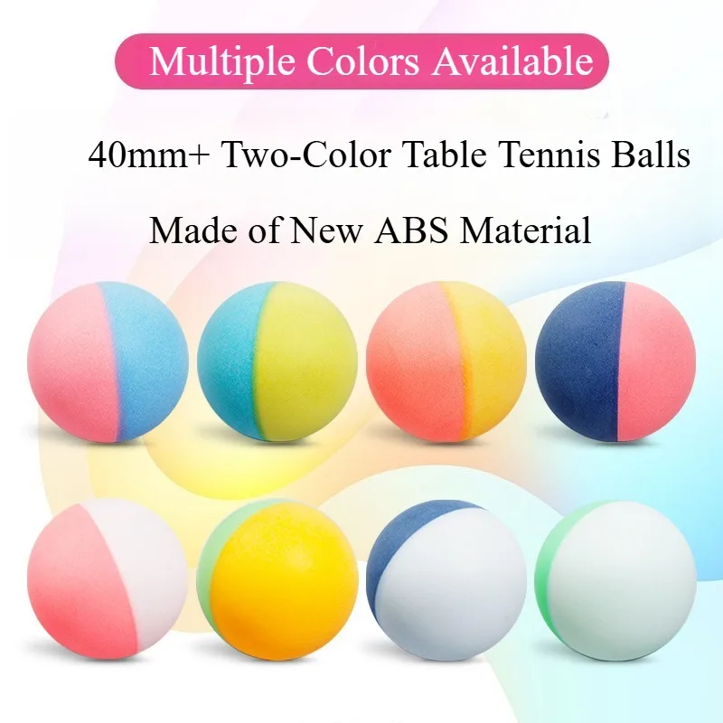 Image of 40 mm+ zweifarbige Tischtennisbälle, neues ABS-Material, mehrfarbig, langlebige Ping-Pong-Bälle, die den Ball leicht verfolgen können, für Trainingsbälle