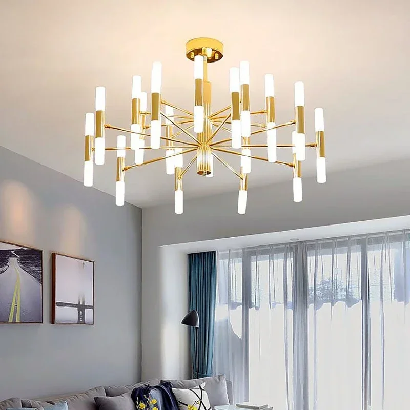 

Nordic Pendant Lamp Modern Home Decoration Black Golden Hardware Acrylic Led Lights Living Room Dining Bedroom Salon Chandeliers