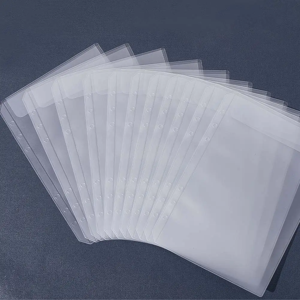 

5-Pack A5 Ring Binder Divider Sheets (Zipper-Free Style) 6-Hole Frosted Binder Inner Pages Waterproof Single-Layer Binder Protec