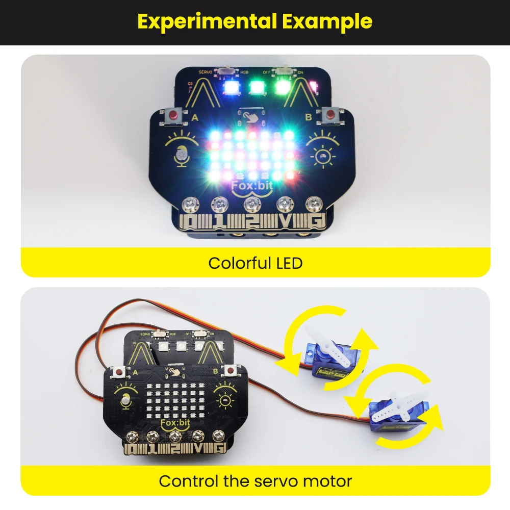 Foxbit ESP32 STEM-Bildungs-Entwicklungsboard mit Servo-Erweiterungsplatine für Arduino ESP32 DIY-Projekte