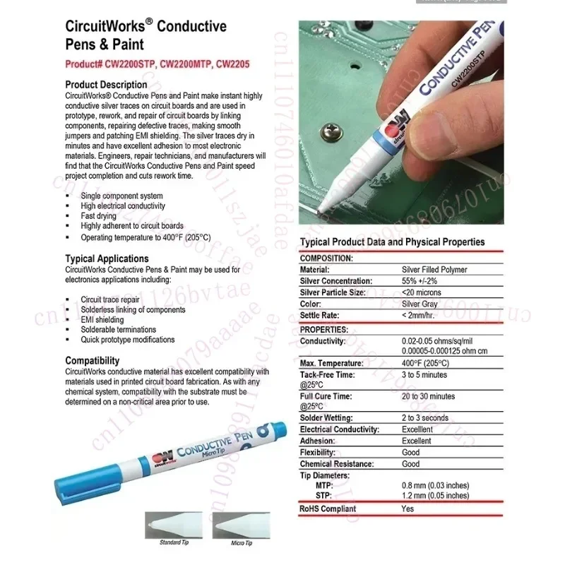 S-T-P Conductive Pen Silver Paste Conductive Silver Pen Conduction Jumper Pen CW2200MTP