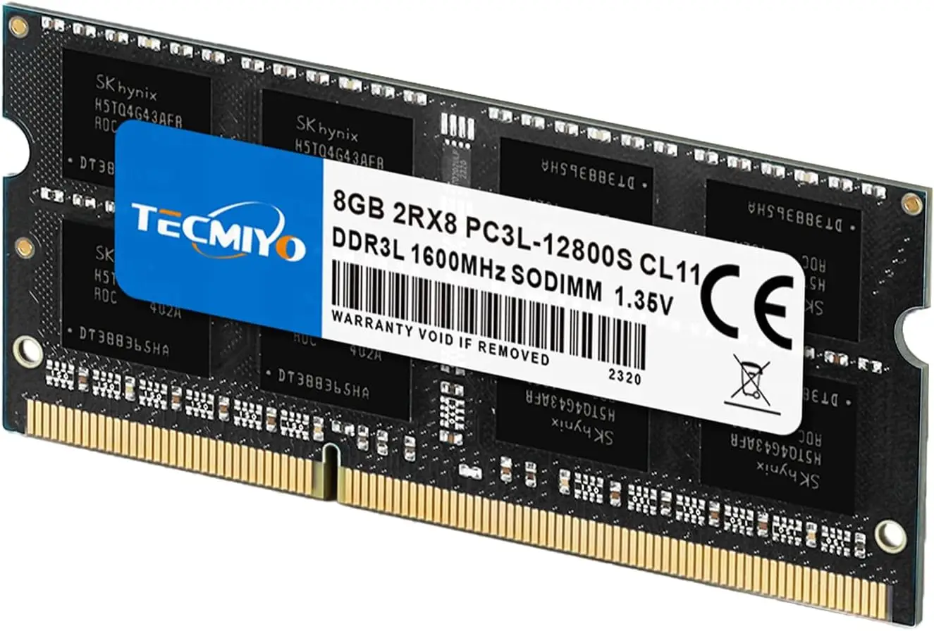 TECMIYO RAM 2X 8 GB DDR3 DDR3L 1333 MHz 1600 MHz PC3-12800S PC3-10600S SODIMM do laptopa - kolor czarny