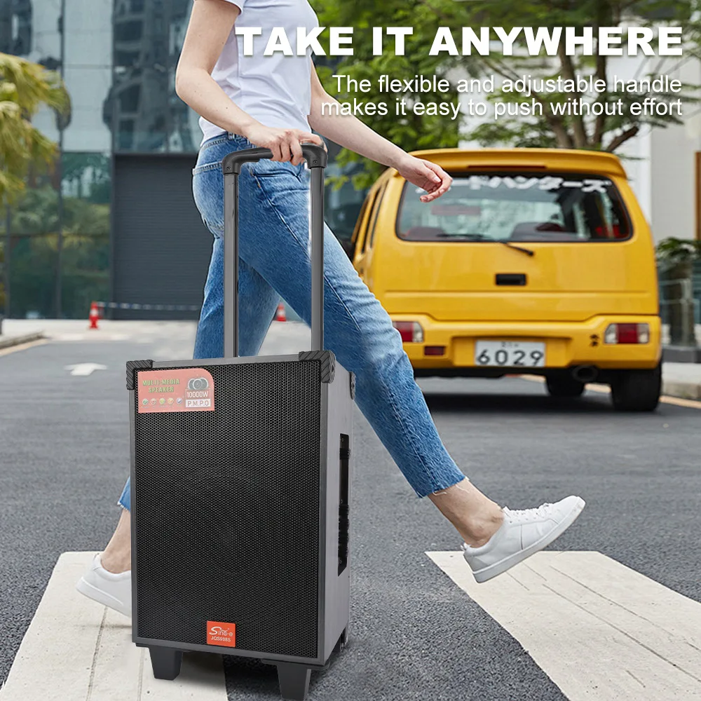 wholesale bulk order SING-E JQS908S Plaza Stage Sound System Cart Outdoor Performance Karaoke Wireless Charging for 5.0 Remote