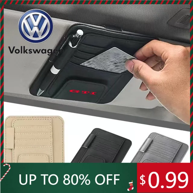 Organizador de Visera Solar para Auto VOLKSWAGEN VW 2026, con Múltiples Bolsillos, Universal para VW Golf 5 6 7 8 GTI Polo Mk6 R Mk7