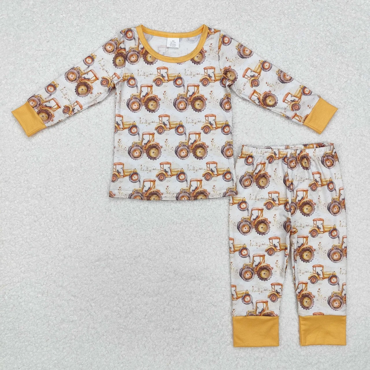 Wholesale Baby Boy Long Sleeves Shirt Pants Children Kids Tractor Farm Pajamas Set Toddler Sleepwear Outfit Infant Nightwear