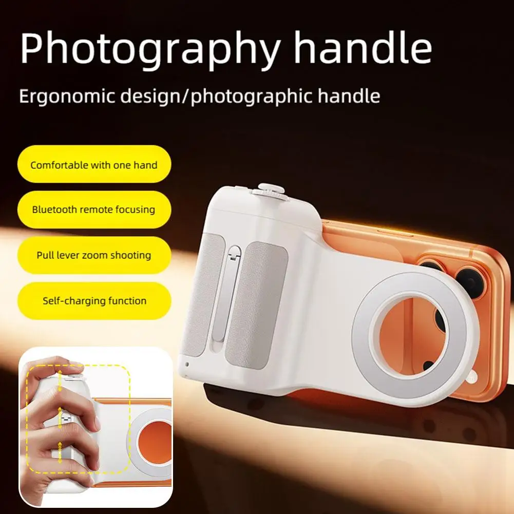 Smartphone Kamera Shutter Grip Bluetooth Selfie Griff Kamera Foto Stabilisator mit Fülllicht für iPhone Android