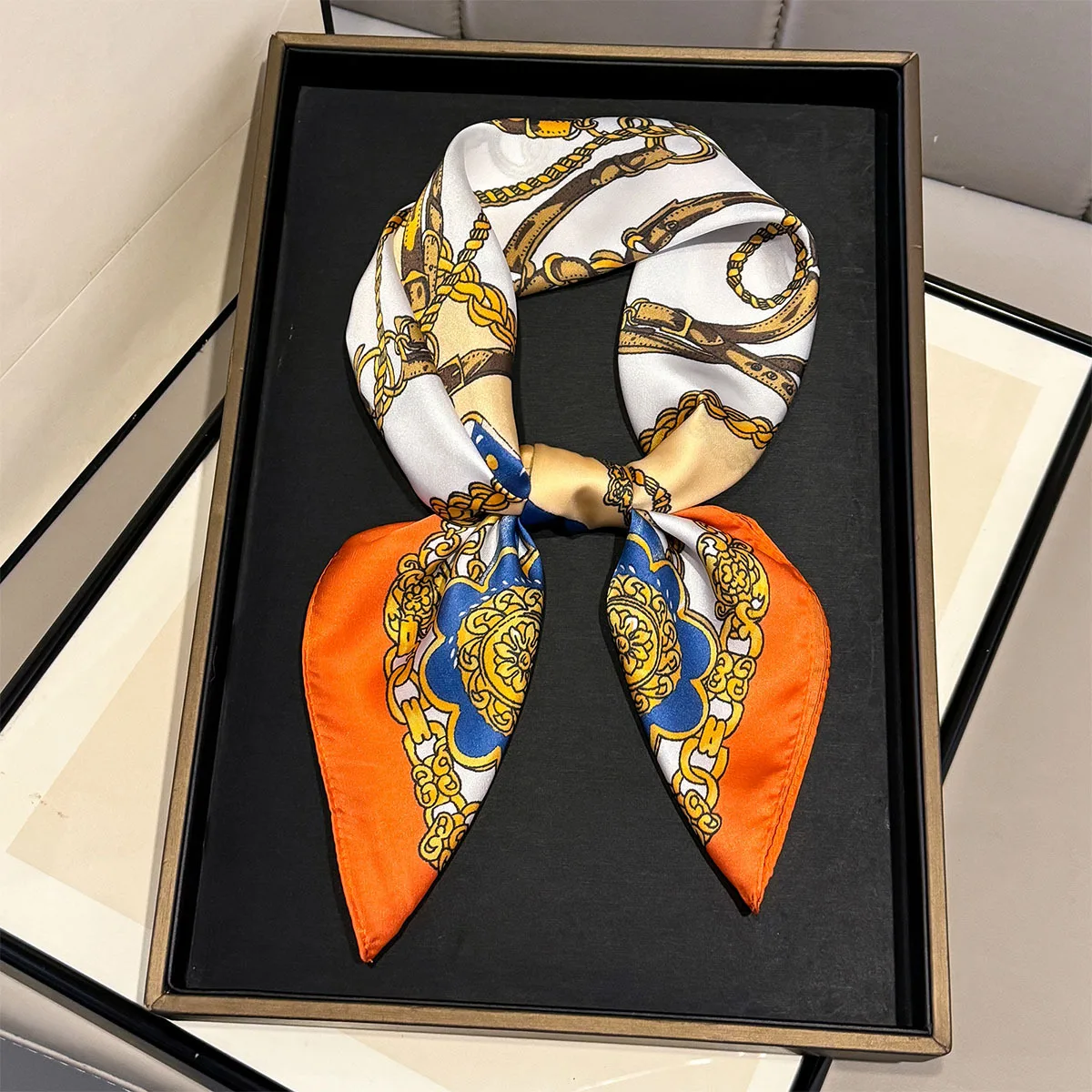 

2026 New Luxury Design Hijab Silk Square Scarfs for Women Soft Satin Neck Ties Fashion Kerchief Headscarf Female Foulard Bandana