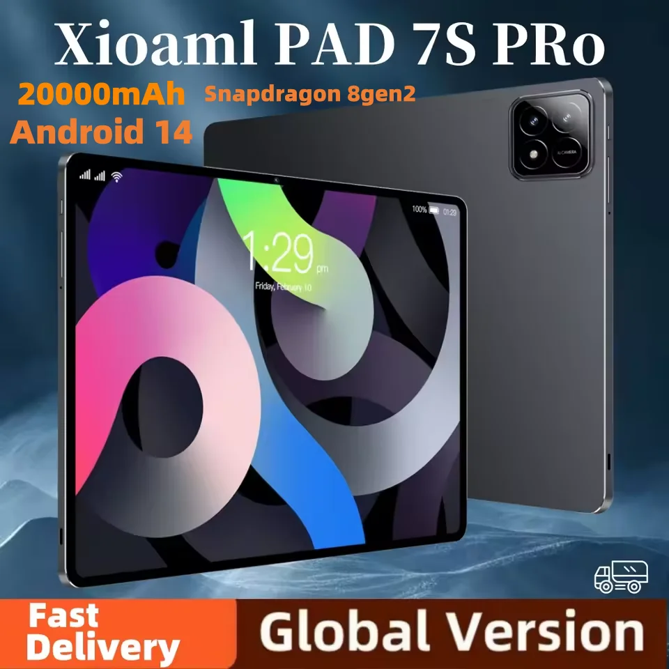 2025 ใหม่Original Global Editionแท็บเล็ตพีซีPad 7S Pro Snapdragon 8gen2 Android 14 HD 4K 22GB + 2TB 5Gแท็บเล็ตDual SIMแท็บเล็ตWIFI