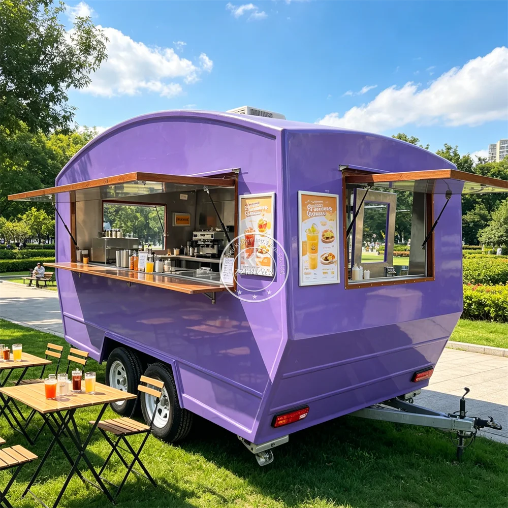 

Concession Food Truck Fully Equipped Street Restaurant Custom Pizza Ice Cream Cart Mobile BBQ Food Trailer With Full Kitchen