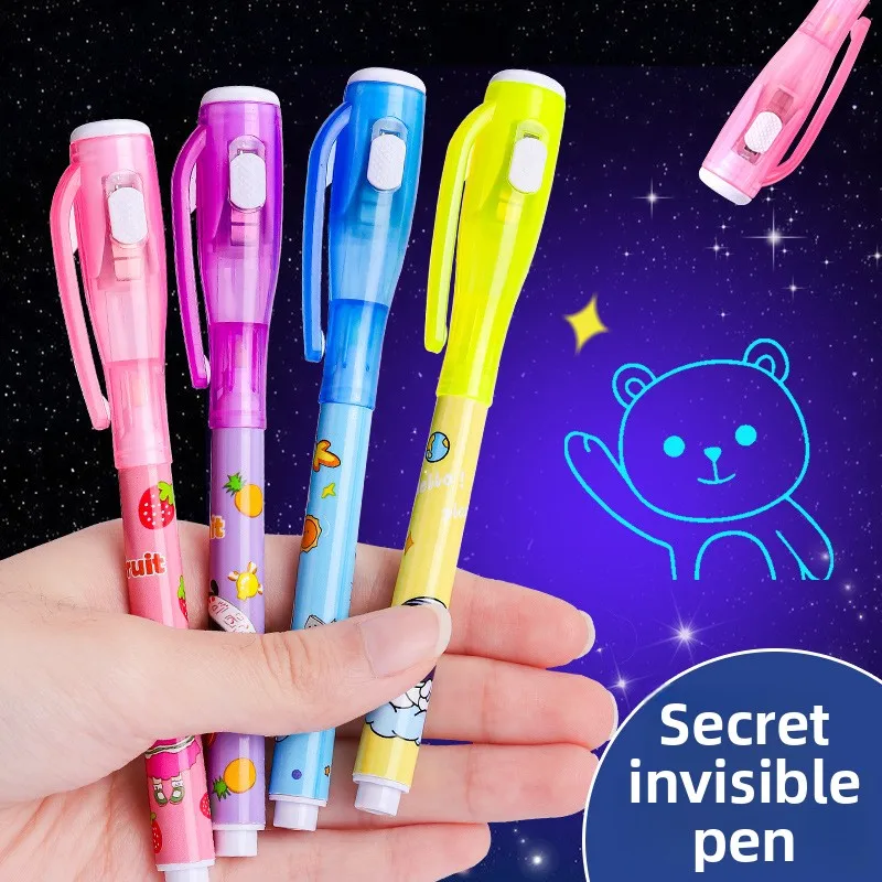 

3/6Pcs Invisible Ink Pen Spy Pen with UV Light, Magic Marker for Secret Message,Treasure Box Prizes,Kids Party Favors