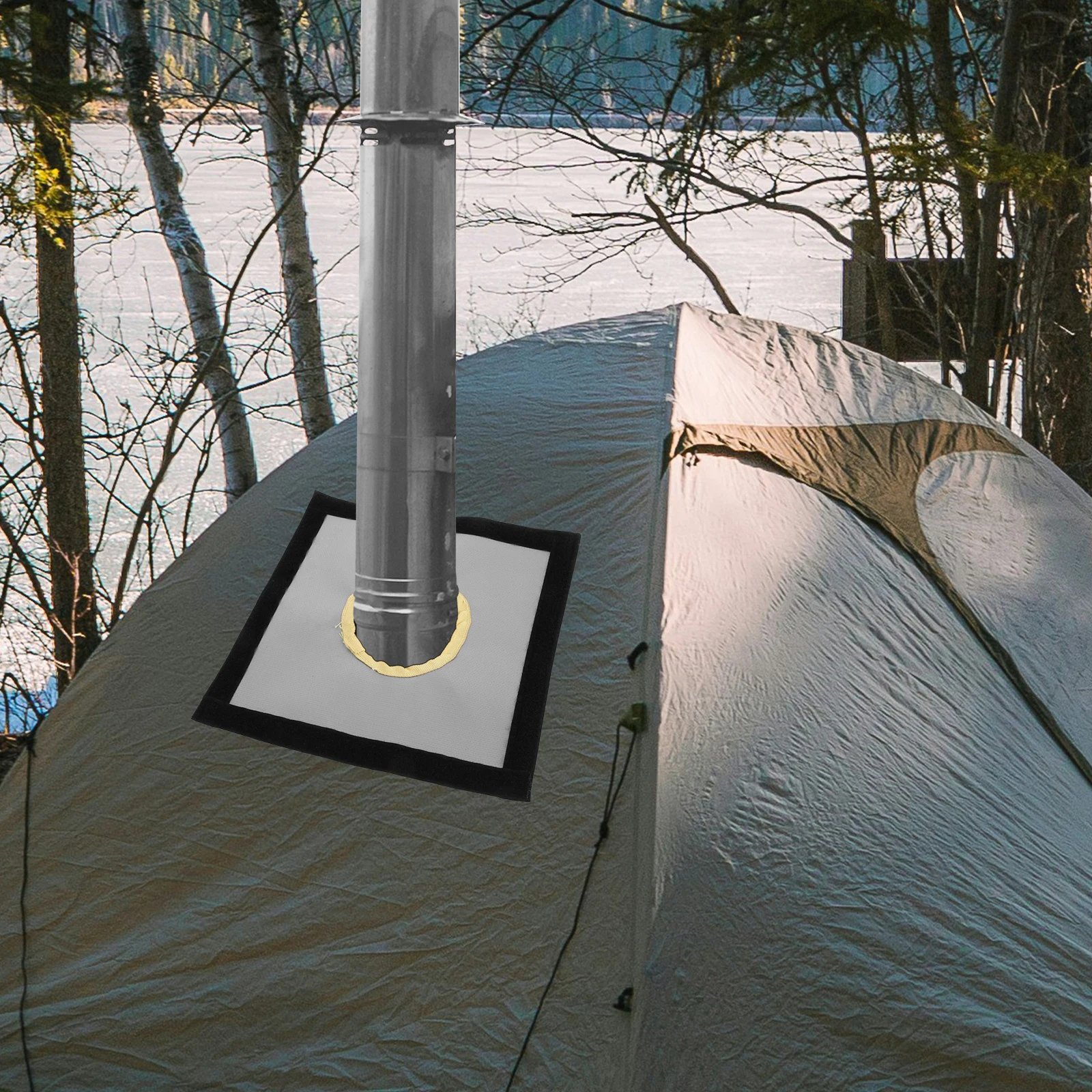 

Outdoor Tent Fireproof Fiberglass Fabric Stove Jack Flame Retardant Heat Insulation Chimney Protector Camping Gear