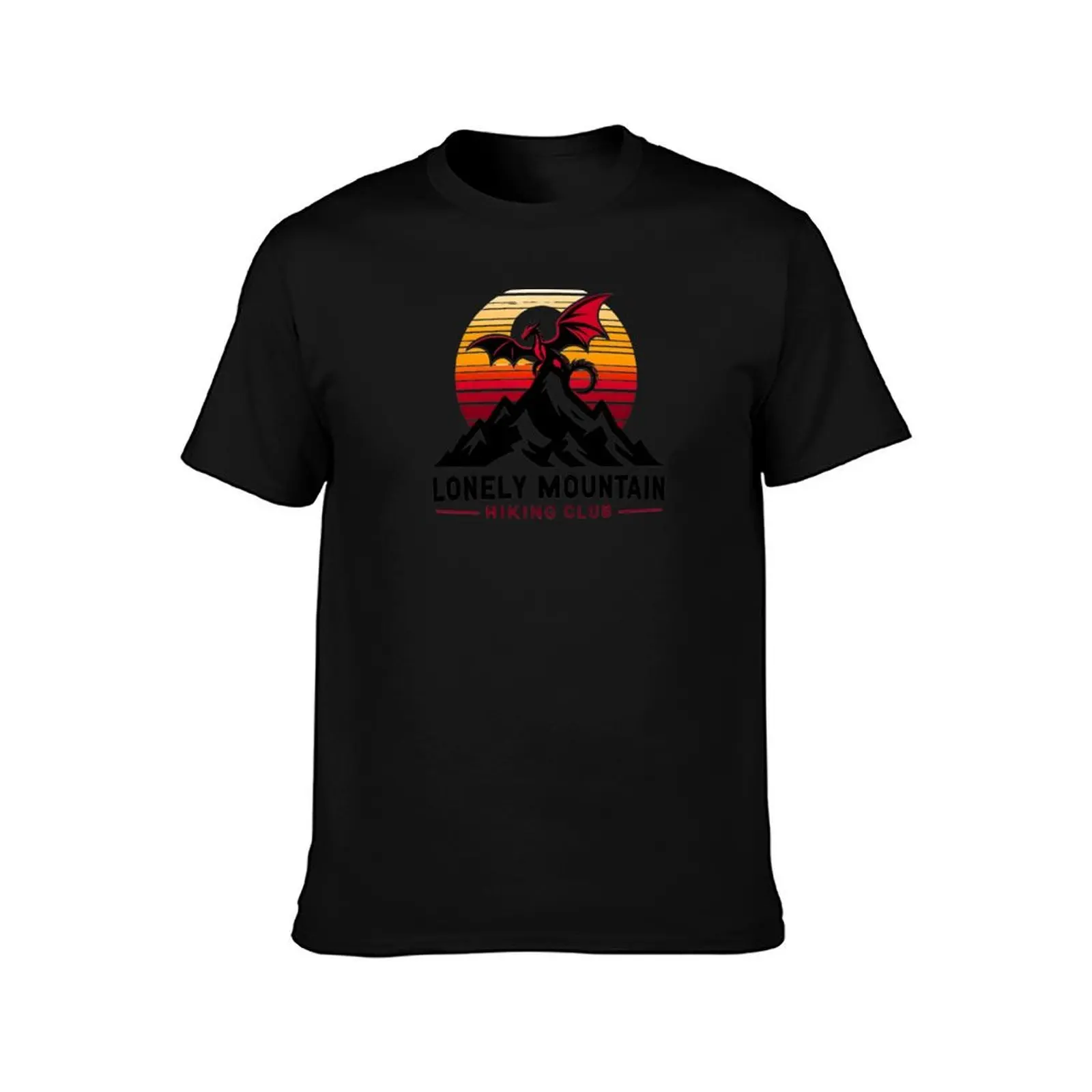 Lonely Mountain Hiking Club - Dragon by Sunset - Fantasy T-Shirt Basic Solid Color Casual Tee Shirt T-Shirt